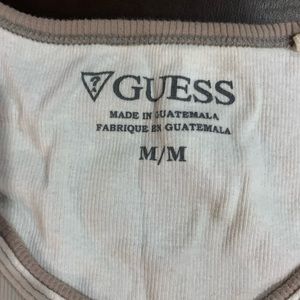 White Vintage long Guess tank top 2000